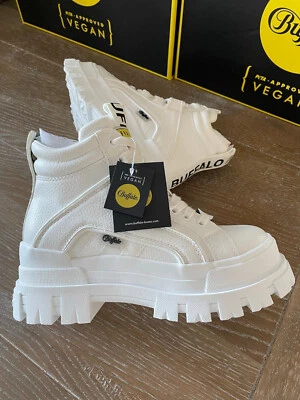 LETZTE MONAT: Buffalo Aspha NC Mid imi Nappa weiss VEGAN - NEU Grössen 37 bis 39