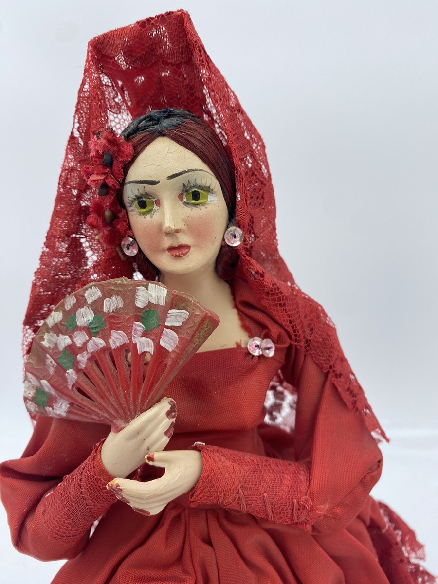 red dress doll Vintage Blue Eyed Doll: Knitted & Hat, 1960s Toy Little House on the Prairie 18 inch doll clothes are designed to be historically accurate Esperanza Hand-knitted Doll: Red Dress