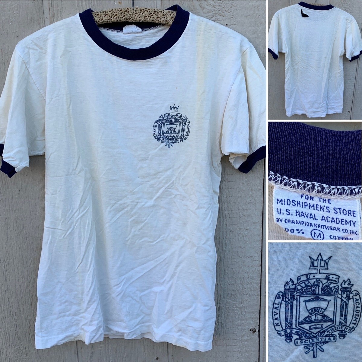 シャツ 70's CHAMPION FOOTBALL T-SHIRTS M/NAVY Vintage US Naval Academy T Shirt For The Midshipmens Store