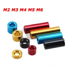 M2 M3 M4 M5 M6 Aluminum Spacers Standoff Round Unthreaded Bushing Sleeve Washers