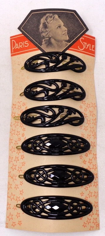 Barrette Pince à Cheveux En Bakélite Art Déco Vintage - état Parfait