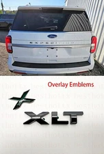 Gloss Black XLT Overlay Letters Emblem FIT 2018-2024 Ford EXPEDITION