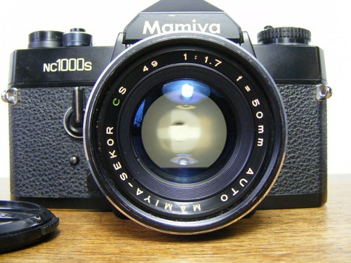 Mamiya NC1000s 35mm SLR Camera Black 50mm 1:1.7 CS Lens - New Light Seals Damper - Foto 3 di 12