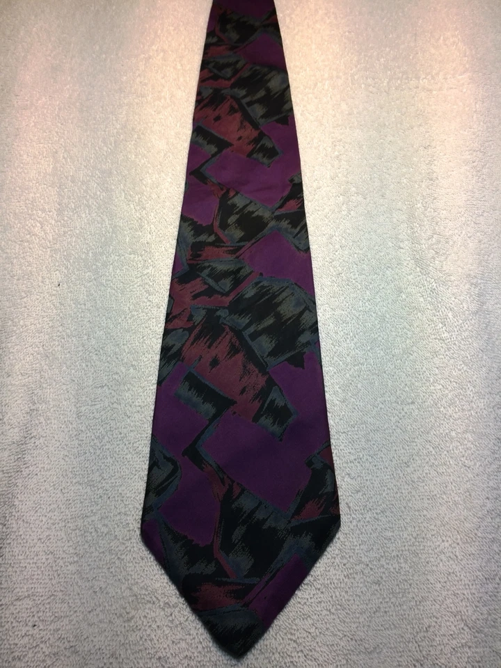 ENRICO GUCCINI MENS TIE 4 X 58 PURPLE, BLACK AND BURGUNDY - Image 4 of 4