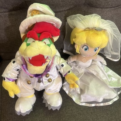 2X Super Mario Odyssey Bowser Peach Wedding Dress Plush Toy Stuffed Animal Doll