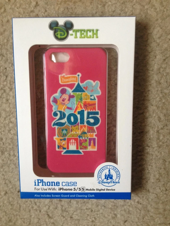 迪士尼 D-Tech 粉红色迪士尼乐园 iPhone 5 5S 保护壳 2015 年迪士尼乐园全新 + 钥匙扣 — 第 2/4 张图片