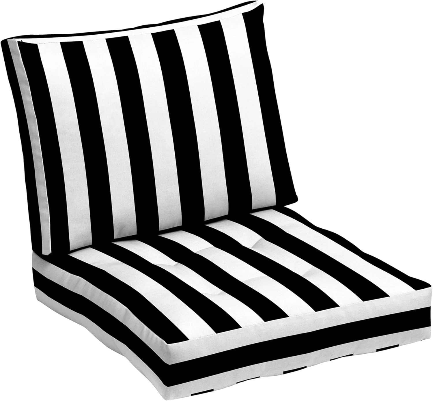 Arden Modern Tufted Deep Seat Cushions, Rain-Proof, Black Cabana Stripe
Opens in a new window or tab