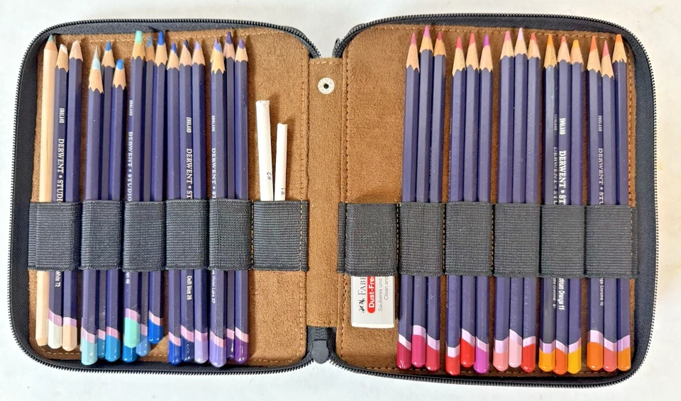 Derwent Studio Color Pencils Set of 72 in Speedball Zippered Case--LIGHTLY USED - Image 2 of 4