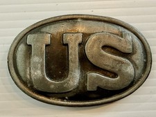 Vintage US Belt Buckle Civil War Union Reproduction Modern Hardware Oval Buckle