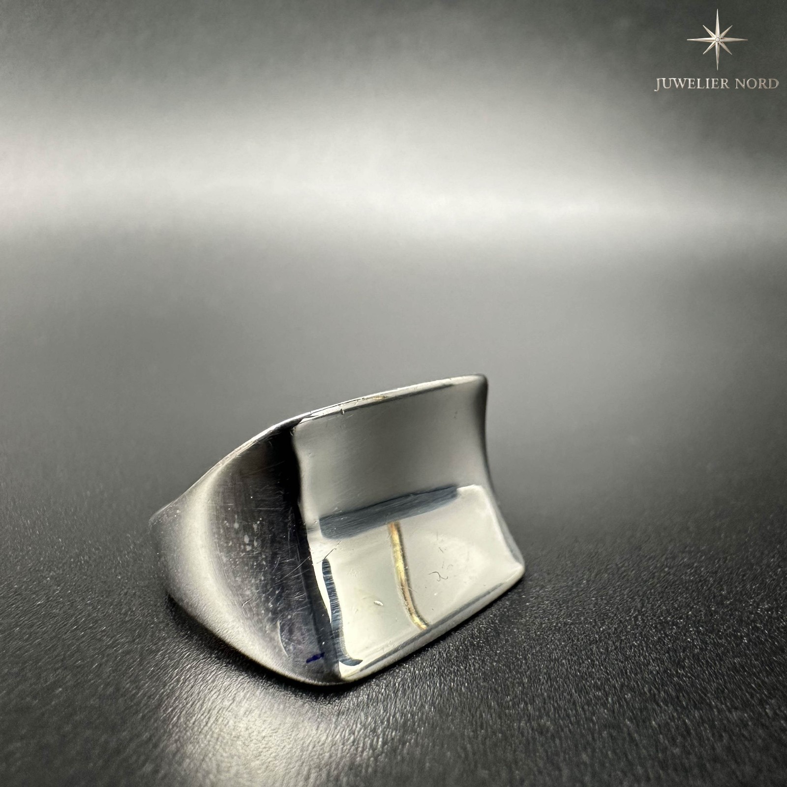 Solid 925 Silver Statement Ring - Concave Shield … - image 4