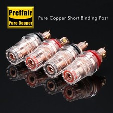 4PC Audiophile Pure Copper Binding Post Speaker Amplifier Female Banana Terminal
