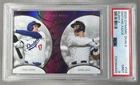 Shohei Ohtani Aaron Judge 2025 Topps Dynamic Duals #24 Purple 65/99 PSA 9
