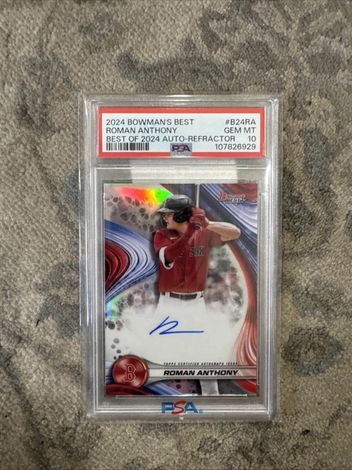 Roman Anthony 2024 BOWMAN'S BEST BEST OF 2024 AUTO REFRACTOR #B24RA PSA 10