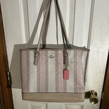 COACH Mollie Tote Bag C8415 in Taffy Multi-Signature Jacquard Stripe
