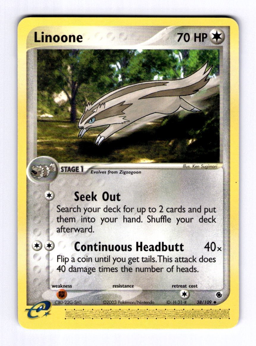 Linoone Ruby and Sapphire #38 (2003) Uncommon NM Pokemon