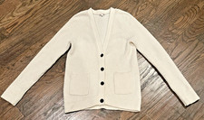 GAP Women's Cardigan Sweater M Cream V-Neck P ockets