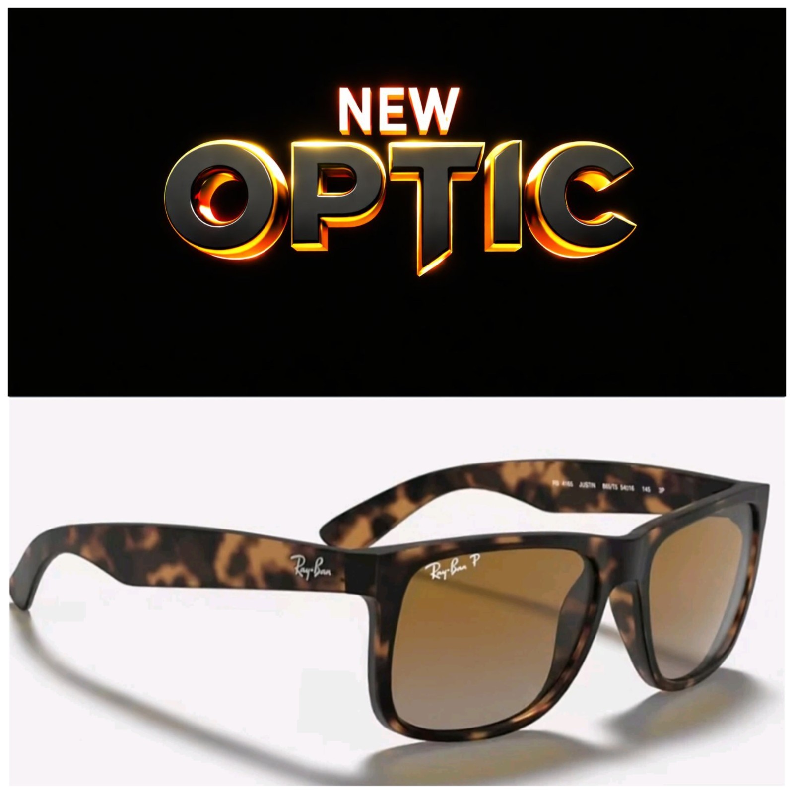 Ray-Ban RB4165 Justin Gradient Brown Polarized Sunglasses - New image 3