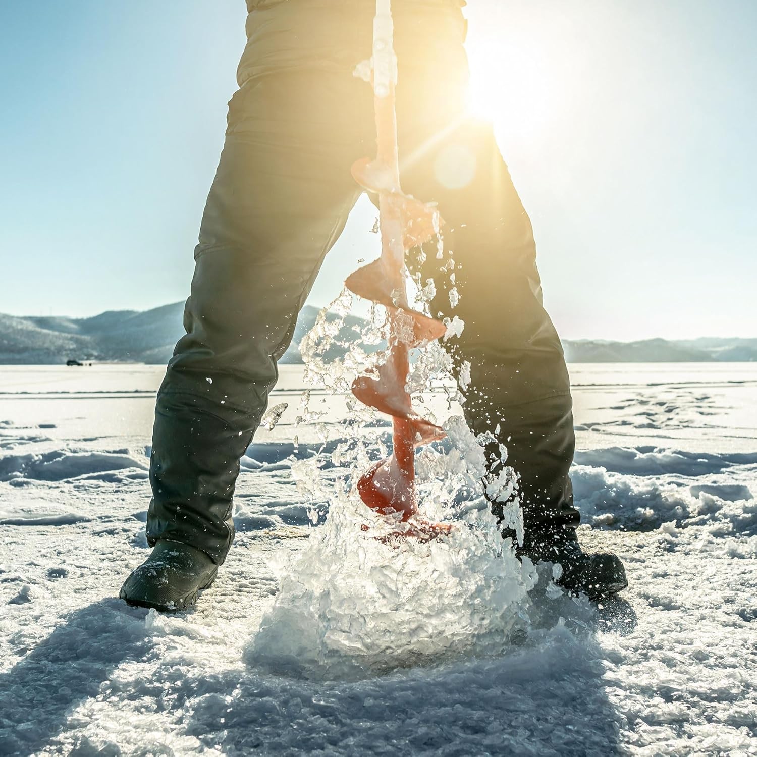 8'' Ice Auger Bit for Ice Fishing w/ Universal Adapter Replaceable Blade Kits