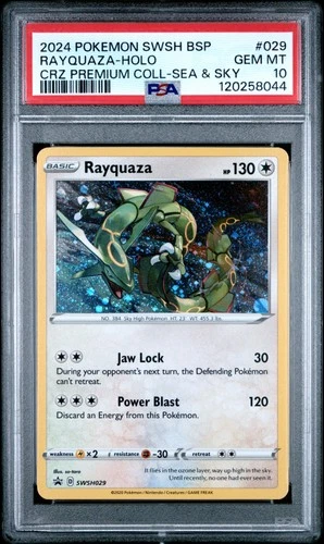 Rayquaza Holo 029/159 Crown Zenith Premium Collection Sea & Sky Pokemon PSA 10