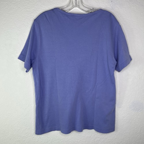 Vintage Get Lucky Palm Tree Lavender V-Neck Tee Gr. L, gekämmte Baumwolle atmungsaktiv - Bild 5 von 8