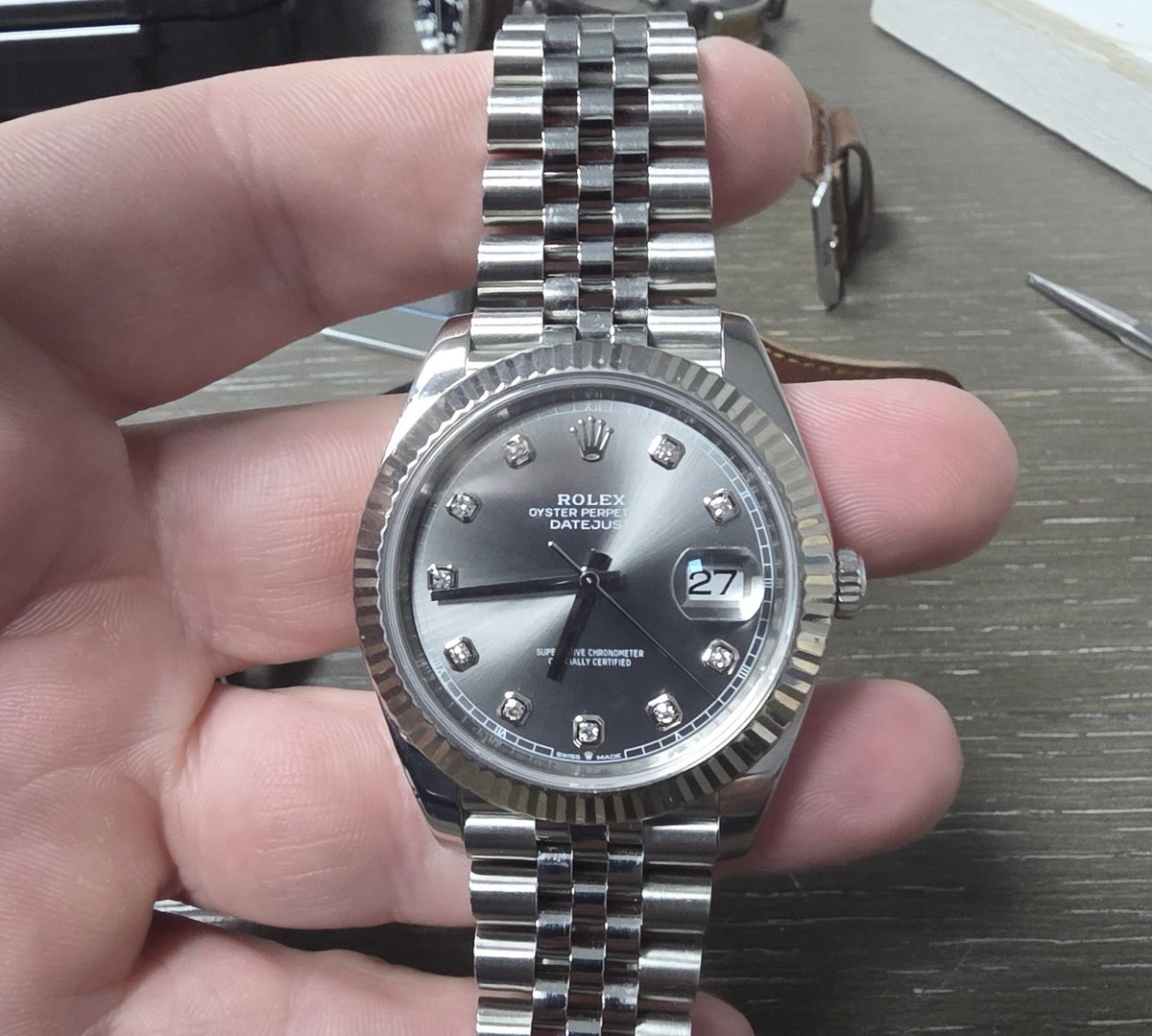 Rolex 126334 41MM SS/WG Datejust Rhodium Diamond Jubilee Band 