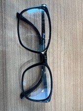 PRE-OWNED PERSOL 3189-V GLOSSY BLACK HAND MADE IN ITALY EYEGLASSES 55-18-145