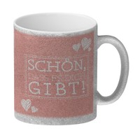 SchöN, Dass Es Dich Gibt Glitzer-Kaffeebecher In Pink Mit Herzchen