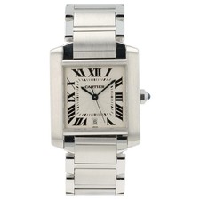 Cartier Tank Francaise Silver Dial Stainless Steel 28x32mm Automatic Womens 2302