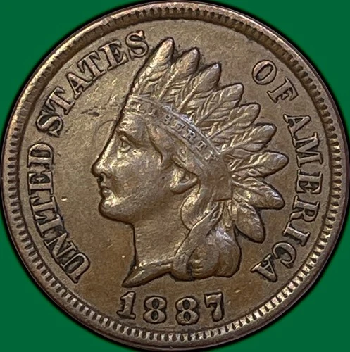 1887 Indian Head Cent Extremely Fine XF Coin #35912