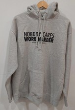 Men's Grey XL Nobody Cares Work Harder Pullover Hoodie