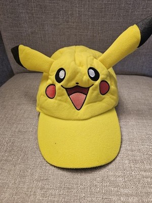Pokemon Pikachu Face Cap Hat With 3D Ears Baseball Hat Kids Size