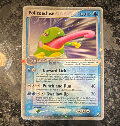Pokémon TCG Politoed ex EX Unseen Forces 107/115 Ultra Rare Holo Eng 150 HP