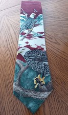 Endangered Species Men's 100% Silk Tie Majestic Bald Eagle Made In The USA