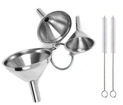 3Pcs Stainless Steel Kitchen Funnel Set Oil Spill Tool for Filling Bottles