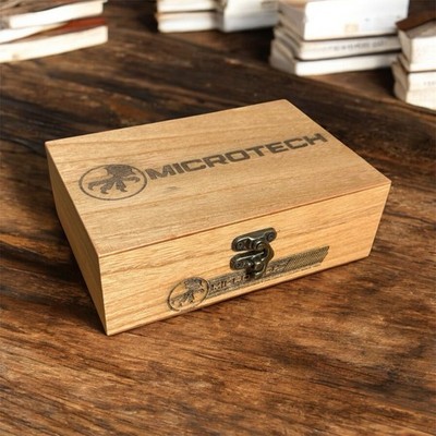 Microtech  Knife Custom Laser Engraved  Wooden Trinket Box