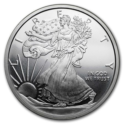 #ad 0.10 1 10 Troy Ounce .999 Silver Walking Liberty Round $19.04