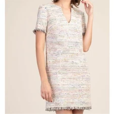 New Trina Turk New York Dress Tweed Boucle Multicolored Size 6