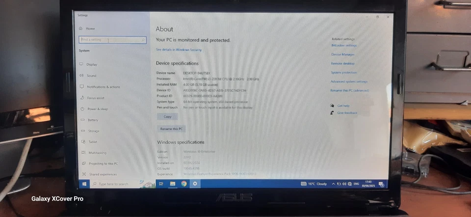 Asus X53E boots intel core i3-2nd gen @2.1Ghz 4GB Ram No HDD (466) - Image 2 of 4