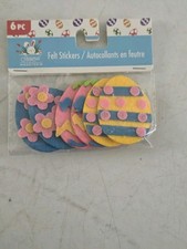Seasonal Collection Decorative Easter Egg Felt Stickers 6 PC Craft Scrapbooking