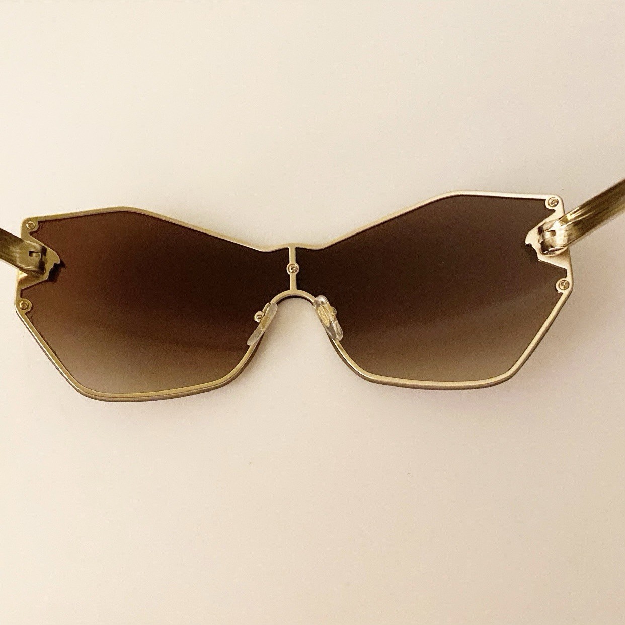 VERSACE | Shield SunglassesGold-Brown Gradient Wo… - image 5