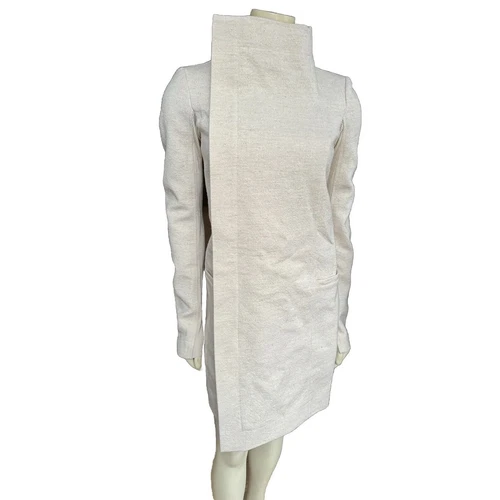 RARO Vanilla $3900 Rick Owens giacca cappotto lana donna Eileen scollo a imbuto S 40
