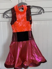 Revolution Dance Costume Neon Coral RC21299 MC Excellent condition! Halloween 