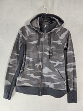 ATHLETA Triumph Hoodie Printed Camo Full Zip Sweatshirt Black Women's Size Small