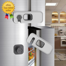 2 Pack Fridge Locks with Self Adhesive Refrigerator Latch for Kids Toddlers