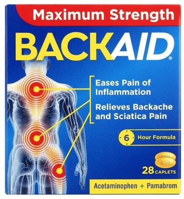 Backaid Max Maximum Strength Pain Relief Caplets, 28 Ct, pack of 2