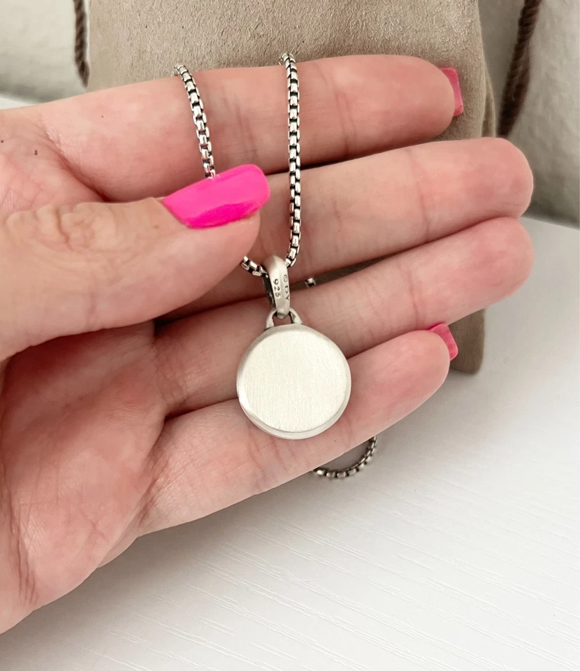 David Yurman 0.925 纯银阴阳吊坠 带 26 英寸盒式项链 — 第 2/4 张图片