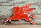 Vintage Mobil Pegasus Diecut Porcelain Metal Gas Oil Sign