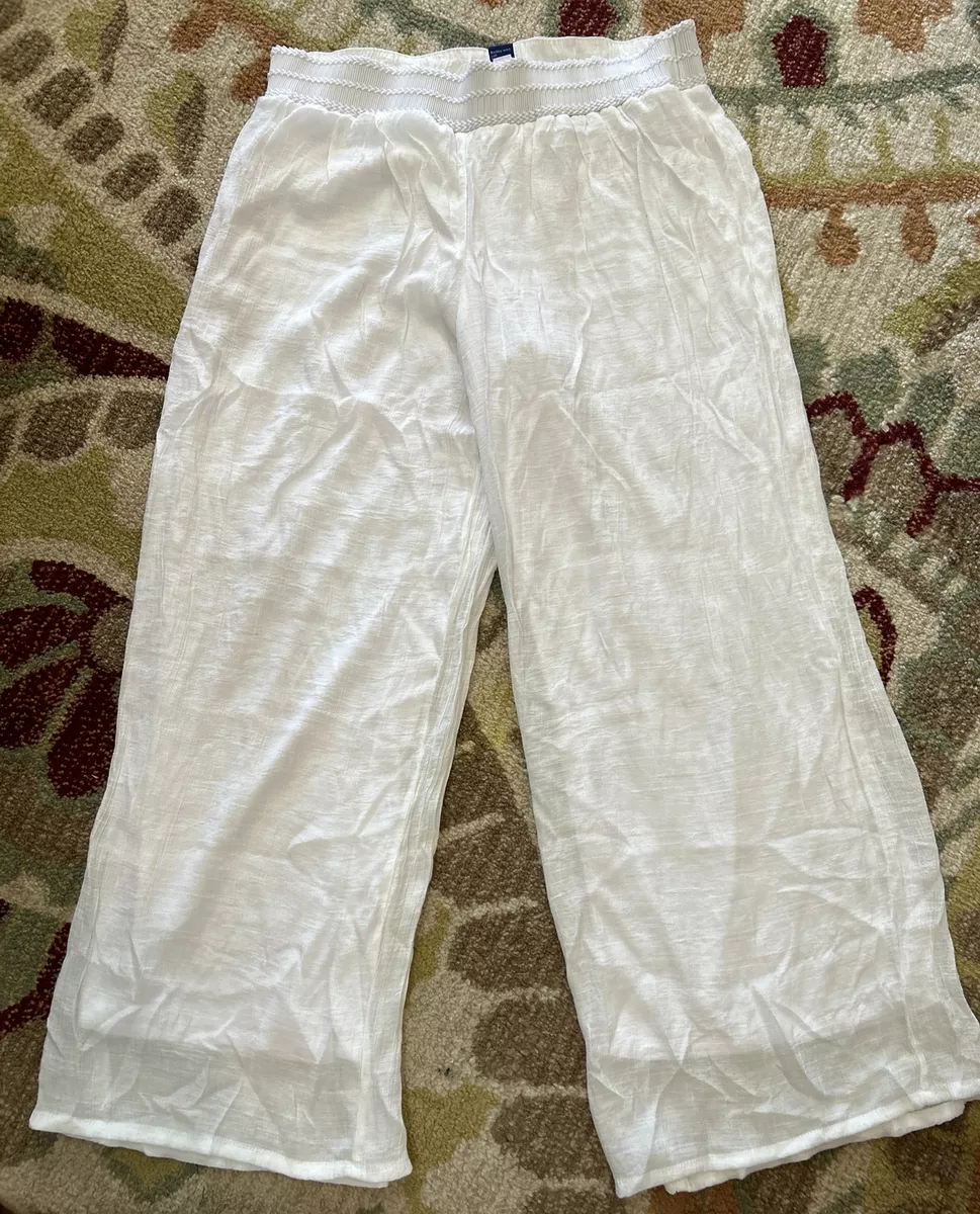 Apt 9 White Gauze Wide Leg/wide waist band-Women's Pants XXL-EUC