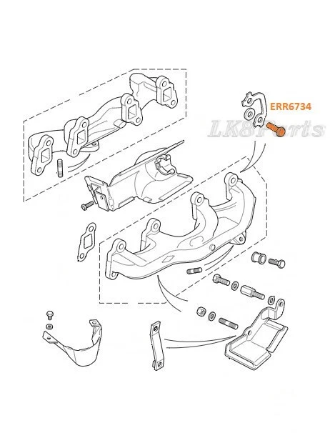 Juego de tornillos 3/8 colector de escape Land Rover Discovery 1 2 x8 ERR6734 genuino nuevo Foto 3 de 4
