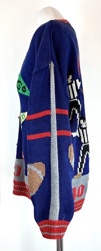 Vintage Berek Marta D American Football Cheerleaders Cardigan Size Small - Picture 8 of 12